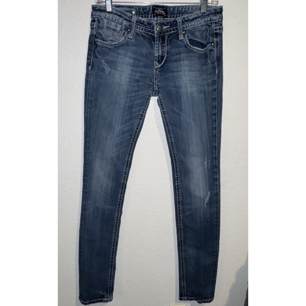 Rerock For Express Women's Jeans size 4S Low Rise Dark Wash Skinny Jeans